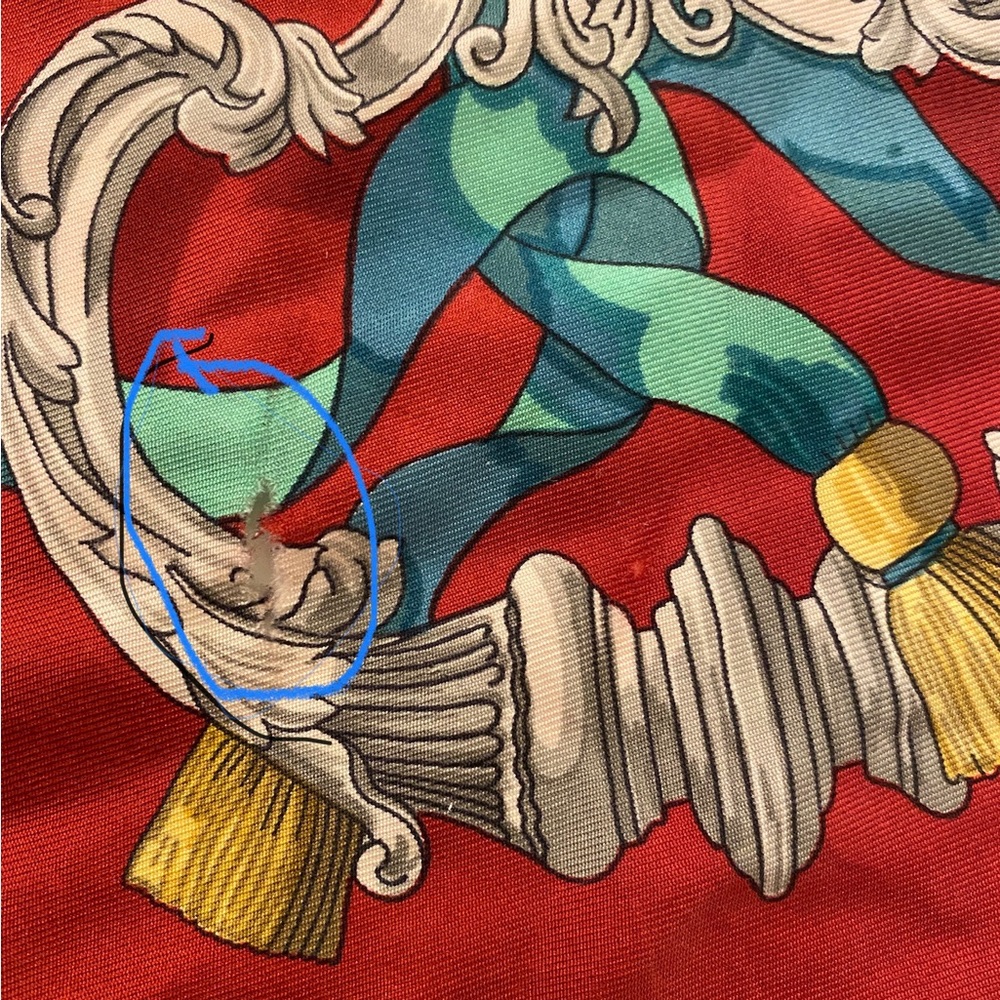 Authentic HERMES Carre 90 Scarf "FERRONNERIE" Silk Red F3516 - Picture 16 of 16